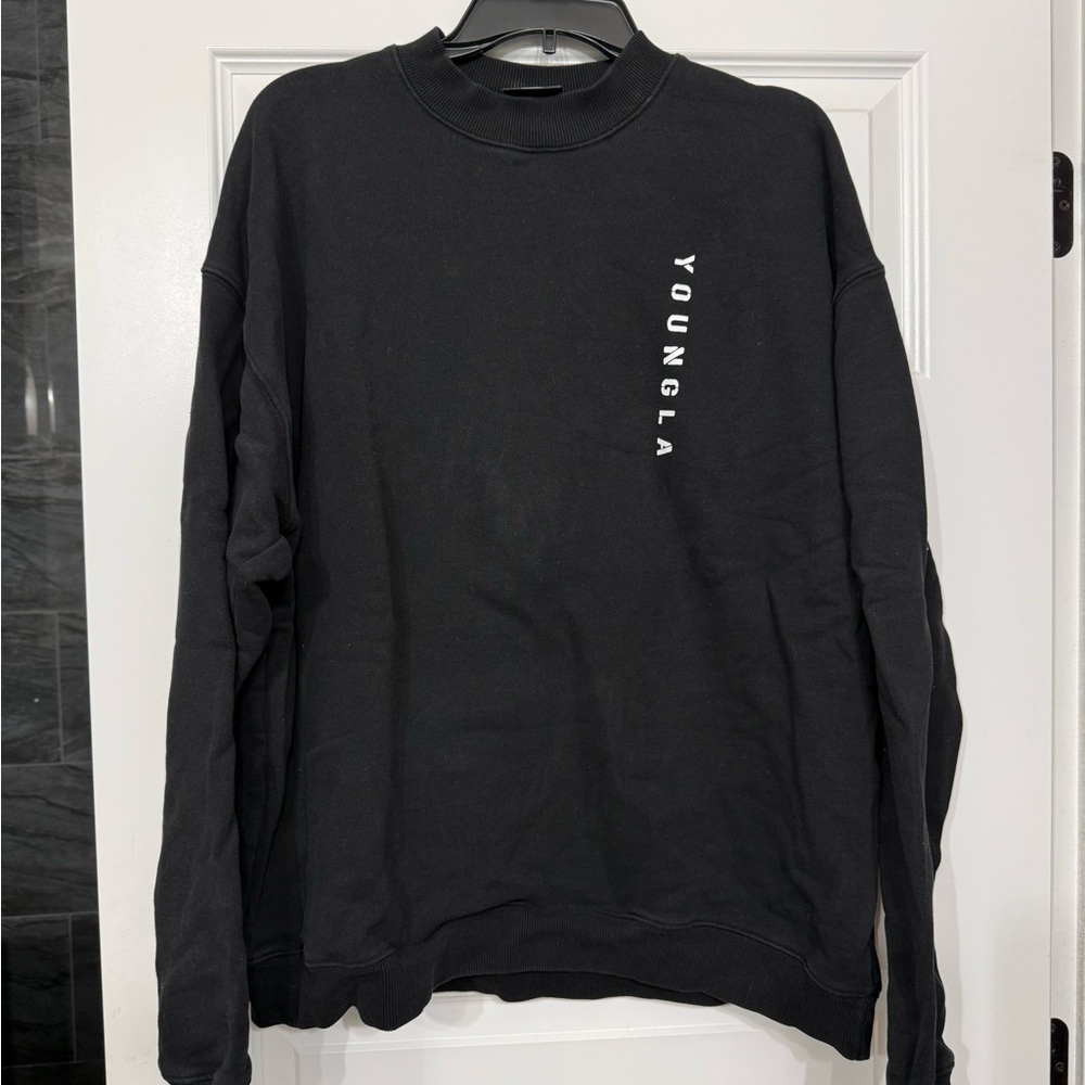 YoungLA Black Sweatshirt with White Logo